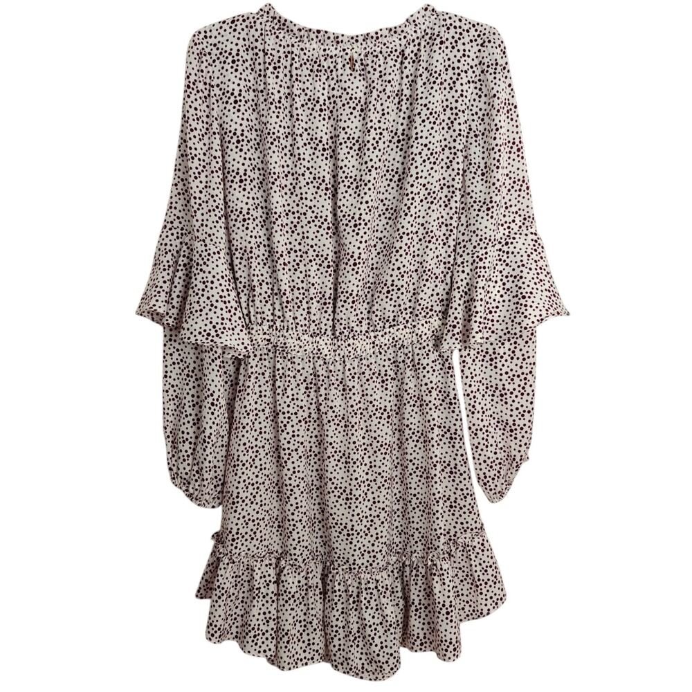 Misa Los Angeles Nehda Ruffle Dress Size Large Purple Polka Dot Boho Flirty - Picture 10 of 13